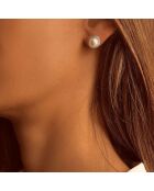 Boucles d'oreilles en Argent rhodié, Perles & Zircone