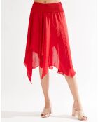 Jupe satinée Haora rouge