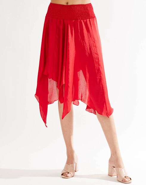 Jupe satinée Haora rouge