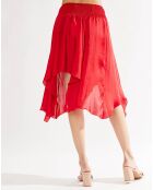 Jupe satinée Haora rouge