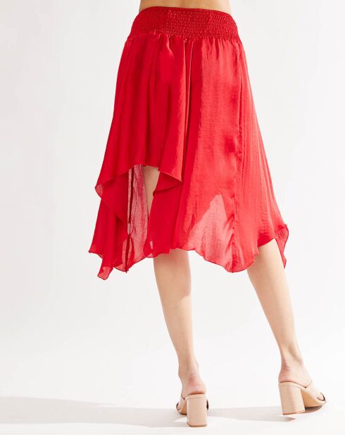 Jupe satinée Haora rouge