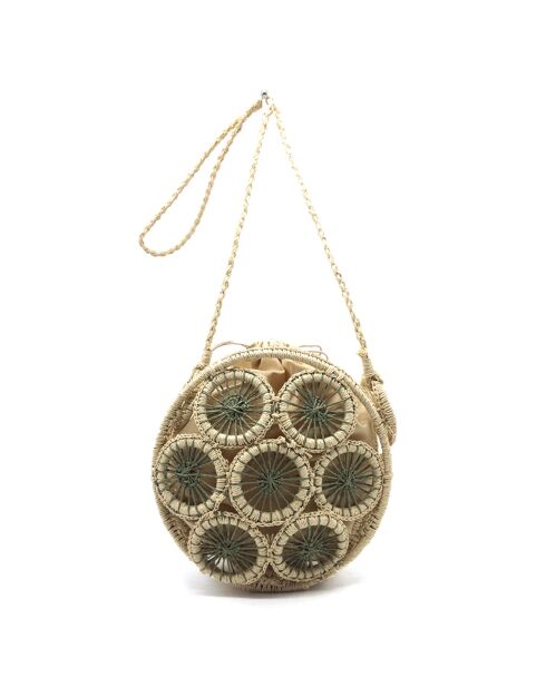 Sac bandoulière en papier Prouly beige/kaki - 25x23x7.5 cm