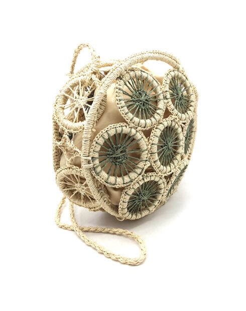 Sac bandoulière en papier Prouly beige/kaki - 25x23x7.5 cm