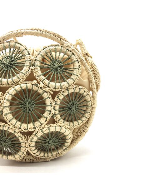 Sac bandoulière en papier Prouly beige/kaki - 25x23x7.5 cm