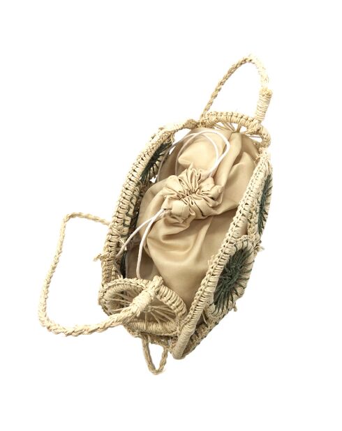 Sac bandoulière en papier Prouly beige/kaki - 25x23x7.5 cm