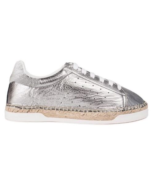 Baskets espadrilles en Cuir Lancry argentées