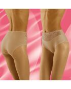 Culotte taille haute Eco avec dentelle beige
