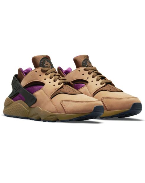 Sneakers en Velours de Cuir Air Huarache Run camel
