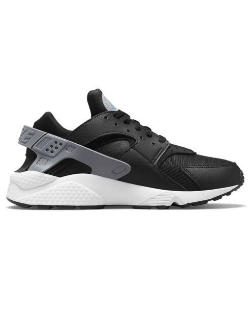 Sneakers en Cuir et Mesh Air Huarache Run noir/gris