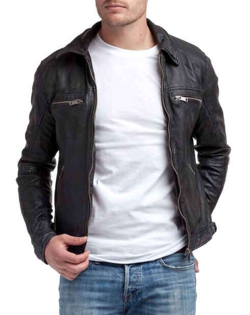 Veste en Cuir Narek noire