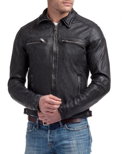 Veste en Cuir Narek noire