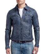 Blaue Narek Lederjacke