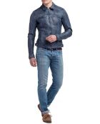 Blaue Narek Lederjacke