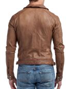 Cognac leren jack Narek