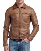 Cognac leren jack Narek