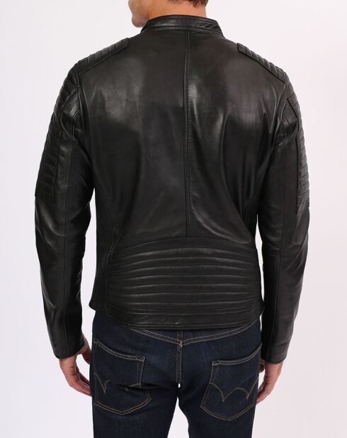 Veste en Cuir Norberto noire