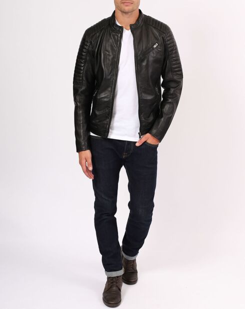 Veste en Cuir Norberto noire