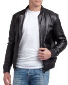 Veste en Cuir Norman noire