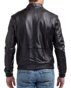 Veste en Cuir Norman noire