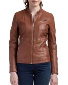 Veste en Cuir Nova cognac