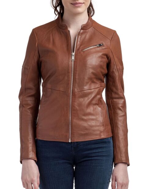 Veste en Cuir Nova cognac