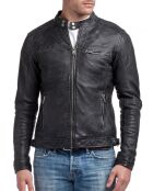 Veste en Cuir Zack noire