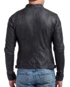 Veste en Cuir Zack noire