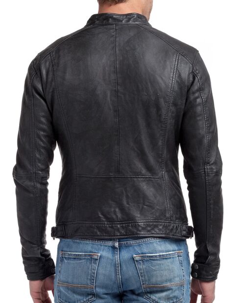 Veste en Cuir Zack noire