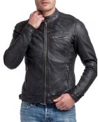 Veste en Cuir Zack noire