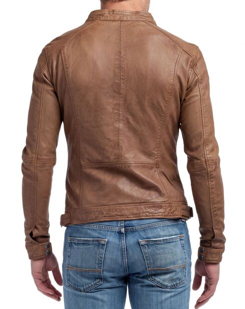 Veste en Cuir Zack cognac