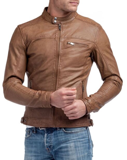 Veste en Cuir Zack cognac