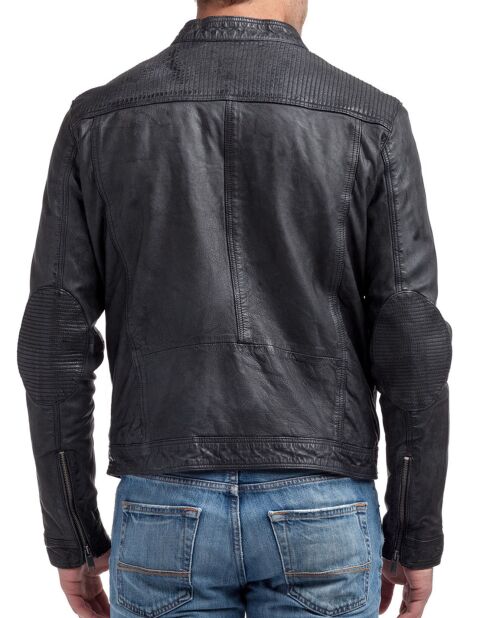 Veste en Cuir Zadok noire