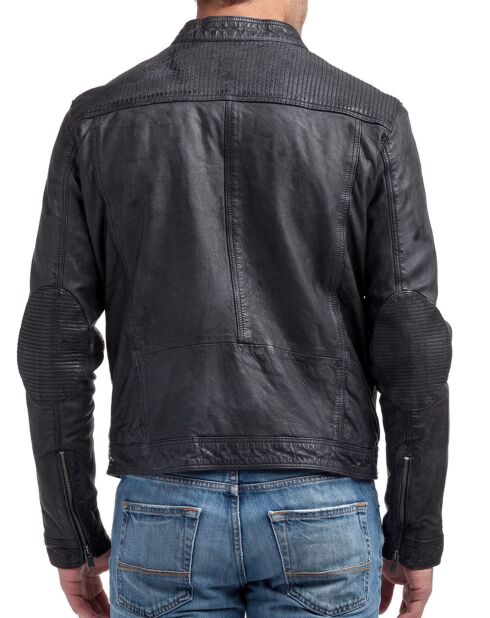 Veste en Cuir Zadok noire