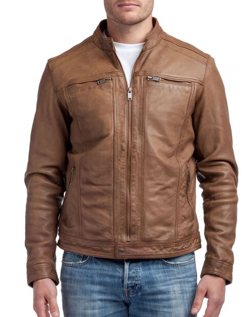 Veste en Cuir Zadok cognac