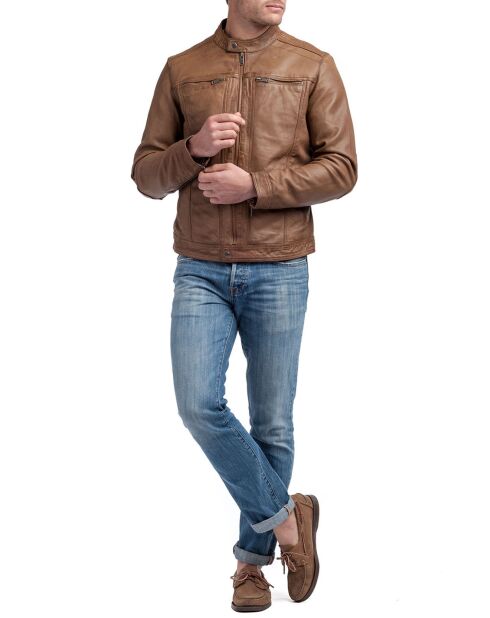 Veste en Cuir Zadok cognac