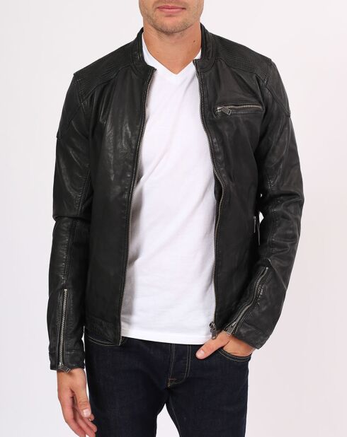 Veste en Cuir Zarek noire