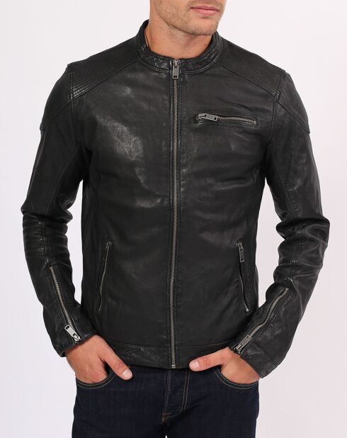 Veste en Cuir Zarek noire