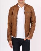 Veste en Cuir Zarek cognac