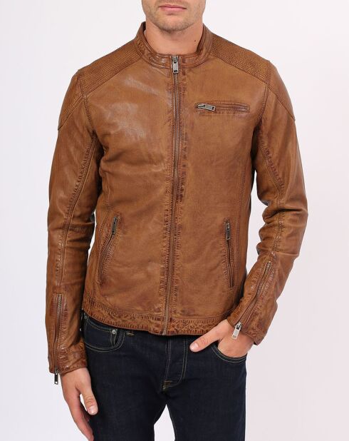 Veste en Cuir Zarek cognac