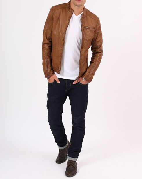 Veste en Cuir Zarek cognac