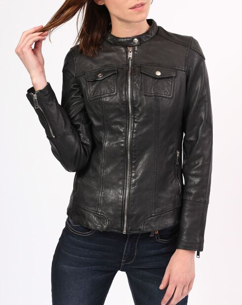 Veste en Cuir Zayra noire