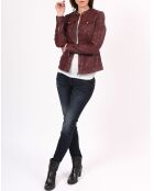 Veste en Cuir Zayra bordeaux