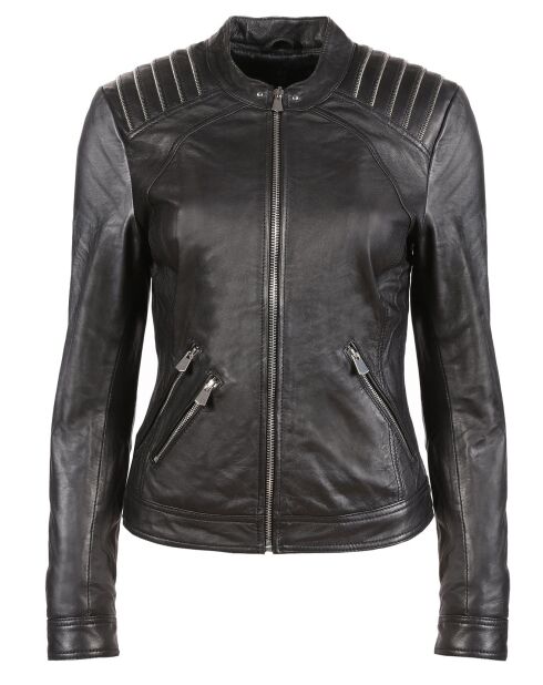 Veste en Cuir Zeenia noire