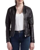 Veste en Cuir Zelie noire