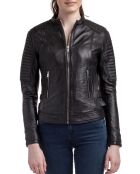 Veste en Cuir Zelie noire