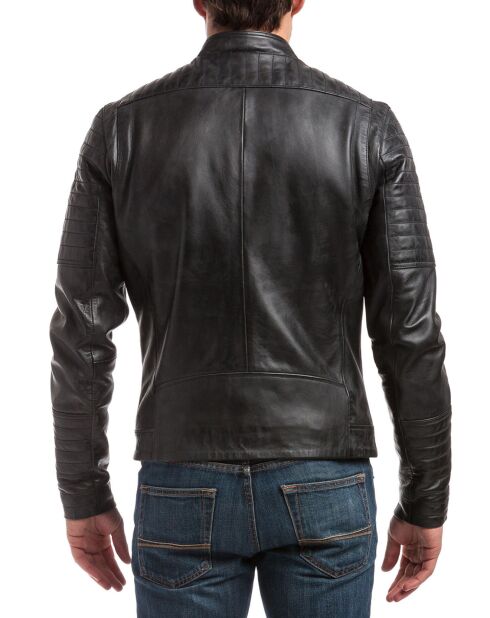 Veste en Cuir Zen noire