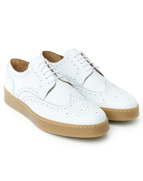 Derbies en Cuir Davide blanches