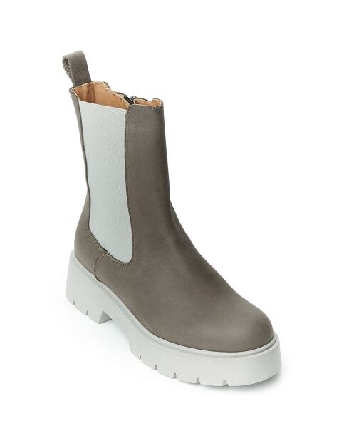 Chelsea Boots en Cuir Rita taupe