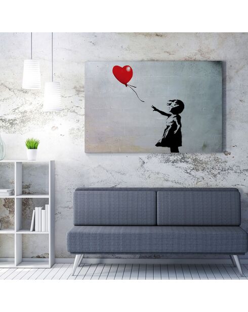 Canvas op canvas Veelkleurige Banksy reproductie - 70x100 cm
