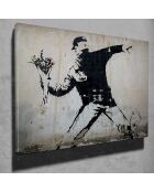 Peinture sur toile Reproduction Banksy multicolore - 50x70 cm